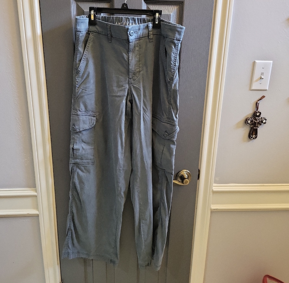 American Eagle Outfitters Women's Blue Wide Leg Pants